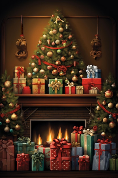 christmas presents under the christmas tree