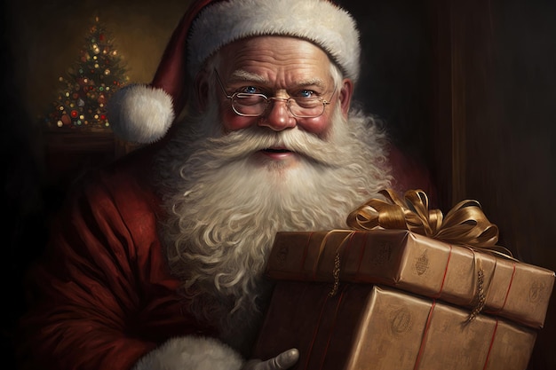 크리스마스 선물과 산타클로스