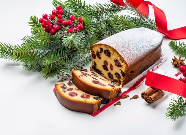 Photo christmas pudding on white background