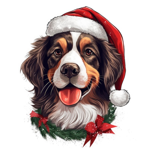 Christmas Pup Vector Print