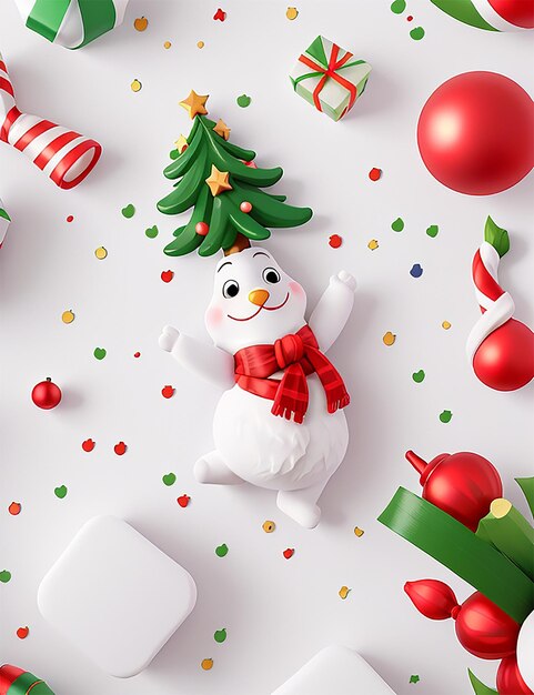 Christmas realistic highly details clean professional image simple flat white background vibr