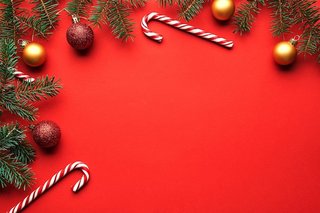 Christmas red background with copyspace