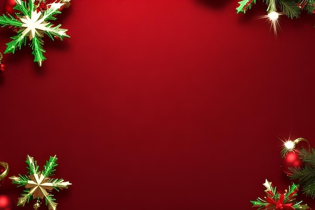 christmas red frame horizontal composition