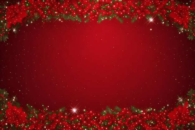 Photo christmas red frame horizontal composition