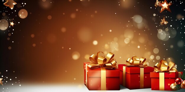 Christmas red gift box Generative Ai