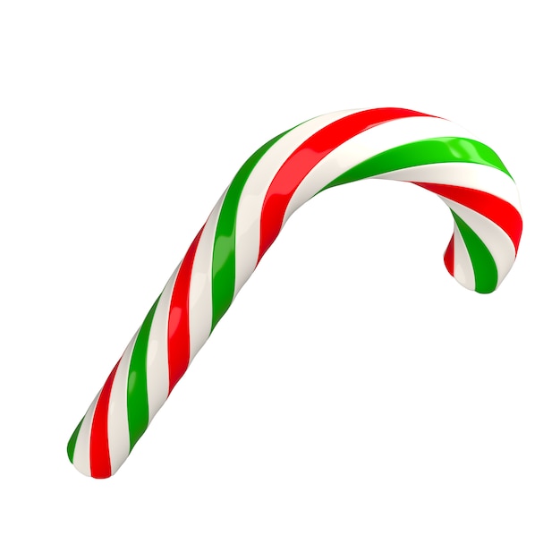 Christmas red green white twisted candy cane caramel3d 