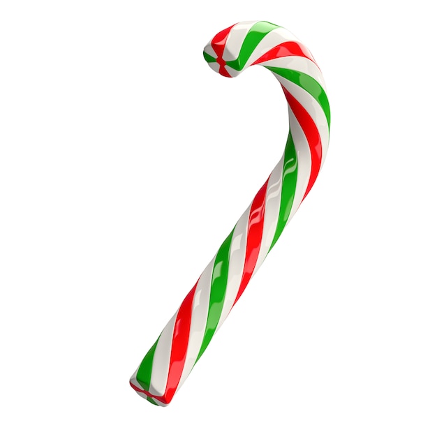 Christmas red green white twisted candy cane caramel3d 