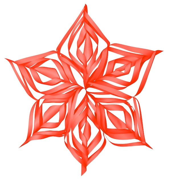 Christmas red paper snowflake