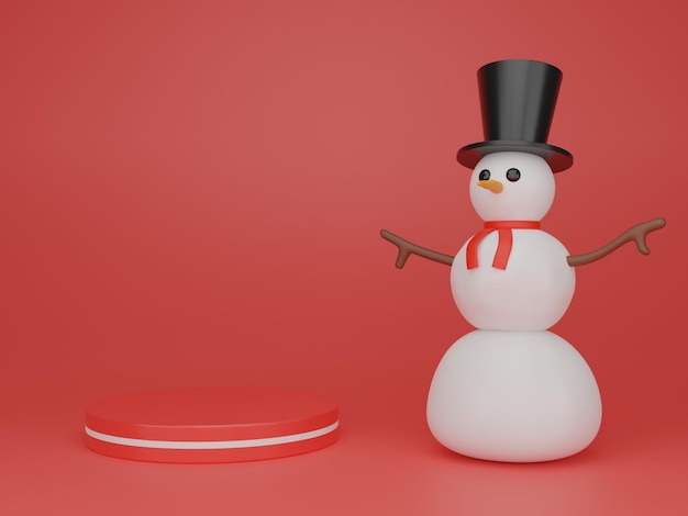 クリスマスレッド製品ディスプレイ表彰台3D