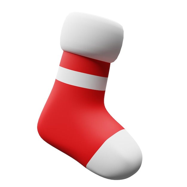 christmas red sock 3d rendering illustration christmas decoration ornament theme design