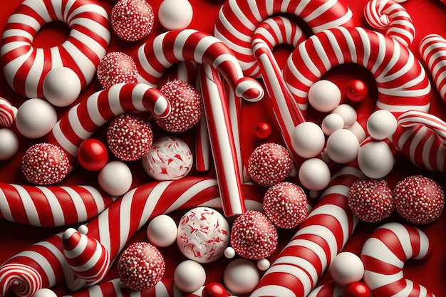 Christmas red and white mini candy canes