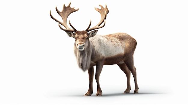 Photo christmas reindeer isolated on white generative ai