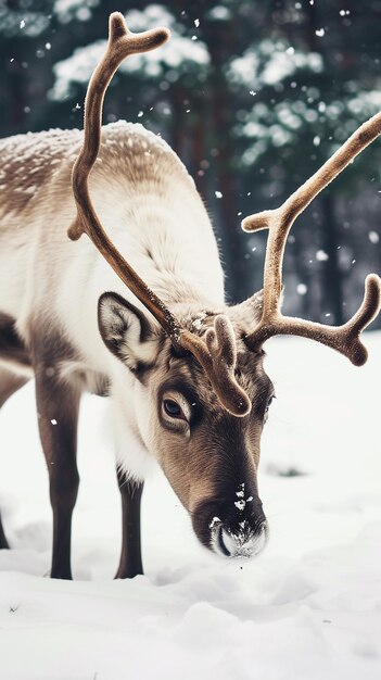 christmas reindeer in the snow