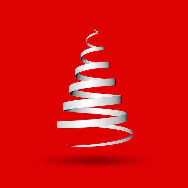 Christmas ribbon tree 3D Rendering