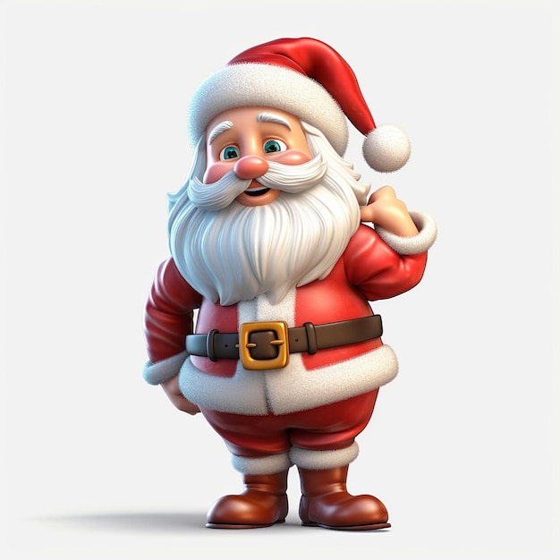 Иллюстрация Рождества Санта-Клауса изолирована на белом Generative ai