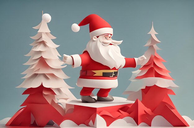 christmas santa claus on a podium ai generated background