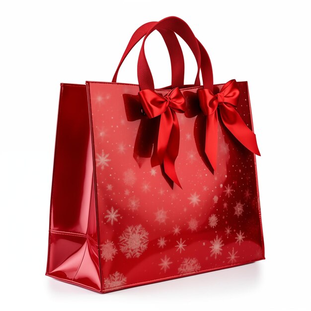 Christmas santa claus red bag isolated on white generative ai