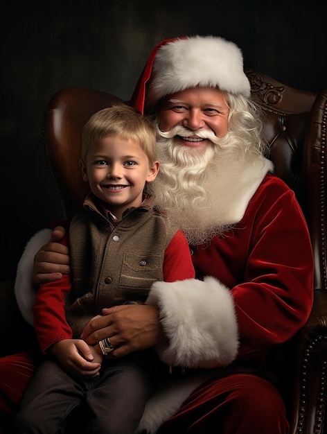 Рождество Санта-Клауса с мальчиком