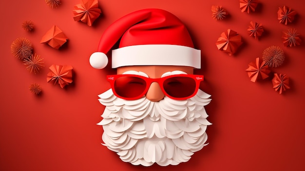 christmas santa claus with red sunglasses