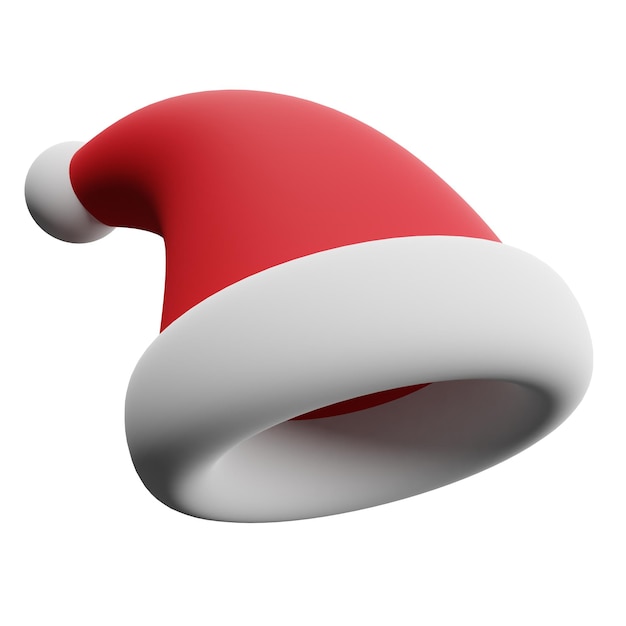 크리스마스 산타 모자 3d 렌더링 그림 크리스마스 장식 장식 테마 디자인