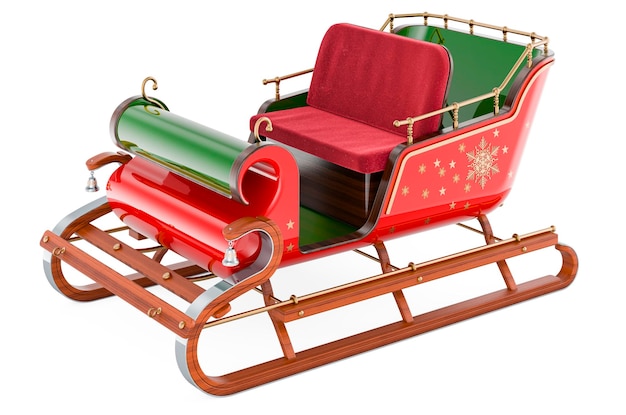 Christmas Santa sleigh 3D rendering