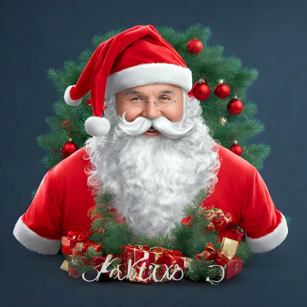 Christmas Santa style man tshirt logo design Ai Generated Art