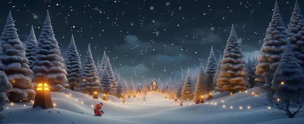 Christmas scene banner