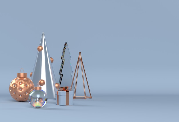 Christmas scene with 3D elements