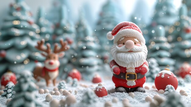 写真 サンタクロースとトカゲのクリスマスシーン ジェネレーティブai