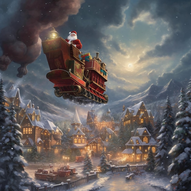 Christmas scene with Santa Claus