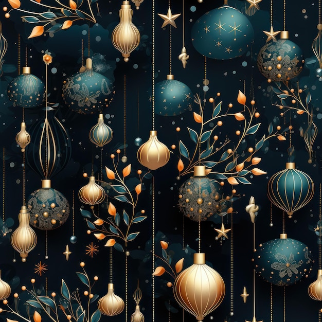 Christmas Seamless Pattern Infinite Digital Paper Generative AI