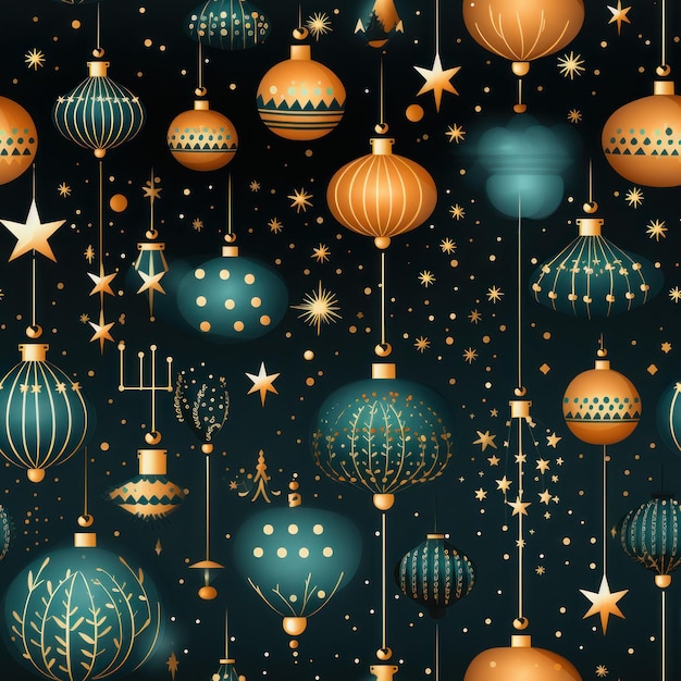 Foto christmas seamless pattern infinite digital paper generative ai