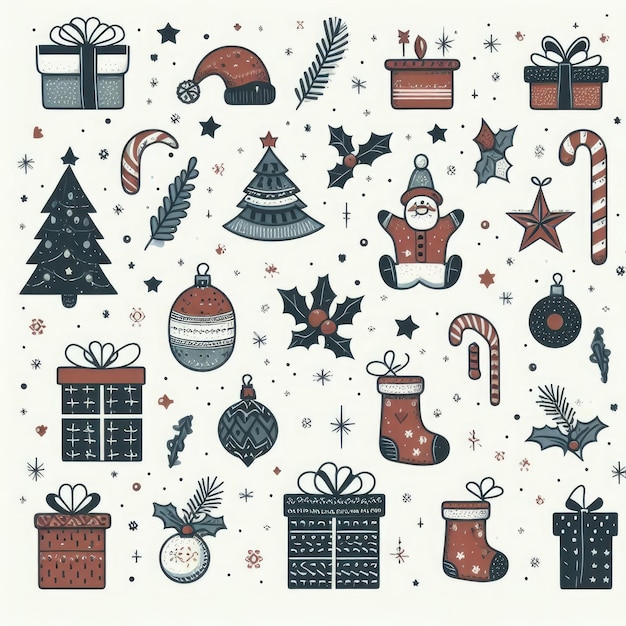 Photo christmas seamless pattern