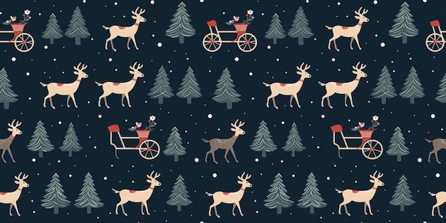 Photo christmas seamless repeating pattern with minimalist motifs xmas tile design for holidays