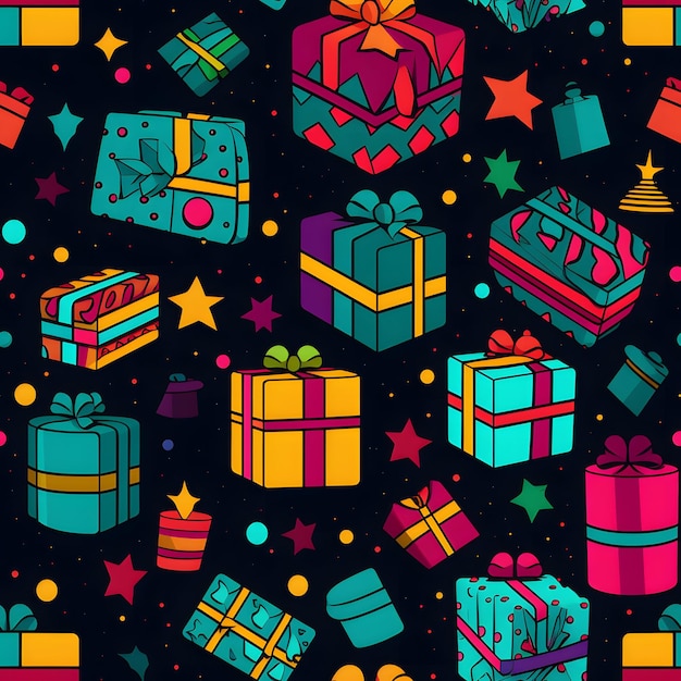 Photo christmas seamless tile pattern gift wrap background design