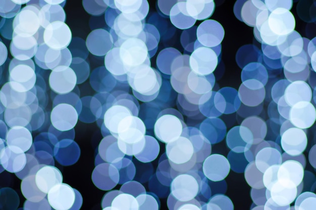 Christmas shiny light bokeh in  blue colors