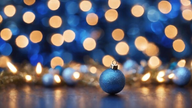 Christmas shiny light bokeh in blue silver colors seasonal holiday blurred background