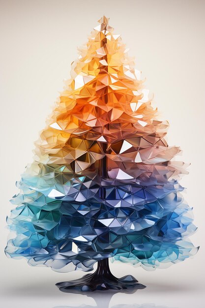 Christmas shiny tree from colorful glass Vertical Desing for print card backdrop