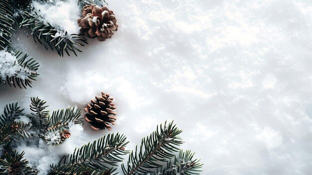 クリスマスの背景のスノーバナー コピースペース クリスマスの装飾