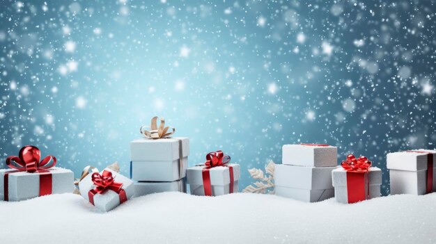 Christmas Snow Box of Gift Generative AI