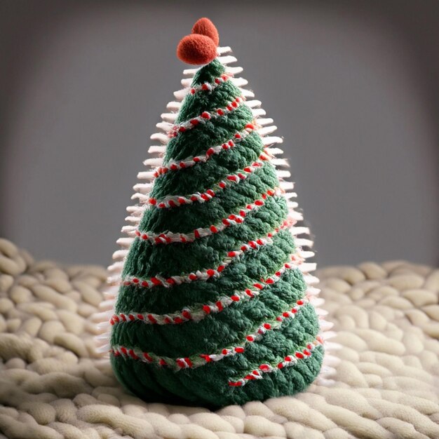 Рождественская снежная хлопково-шерстяная елка