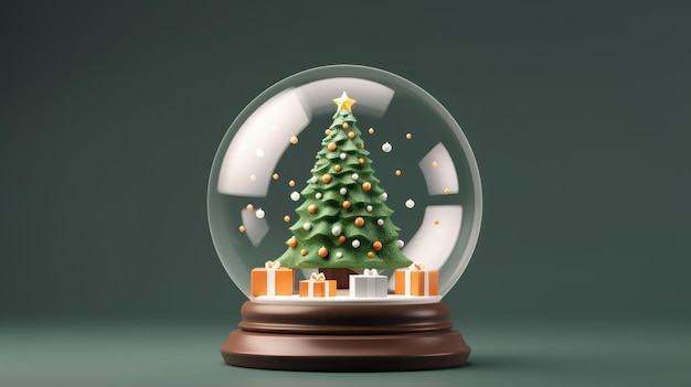 Christmas snow globe Christmas tree snow glob Minimalist style