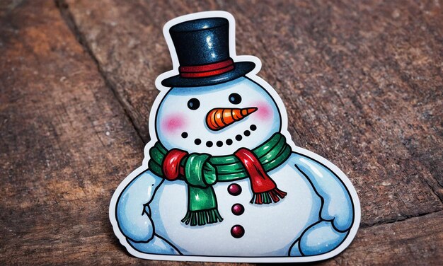 Photo christmas snowman sticker