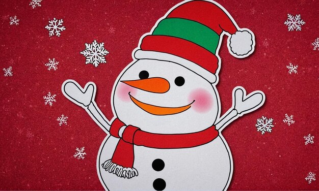 Photo christmas snowman sticker