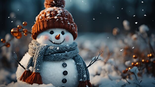 Photo christmas snowman winter theme christmas background and wallpaper