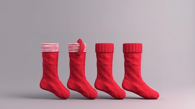 Christmas sock isolated on white Generative Ai