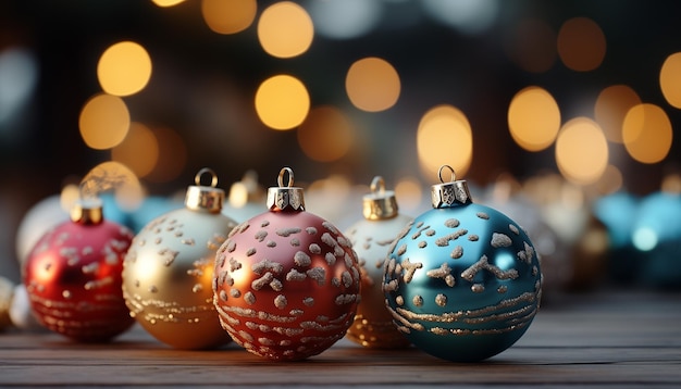 Photo christmas spheres in american shot on the left side of the screen