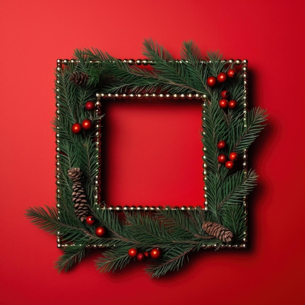 Christmas square frame Illustration AI GenerativexA