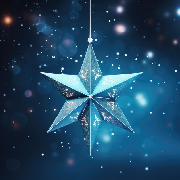 Christmas star on blue background