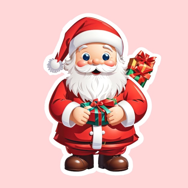 Christmas Sticker Cartoon Character Generative Ai